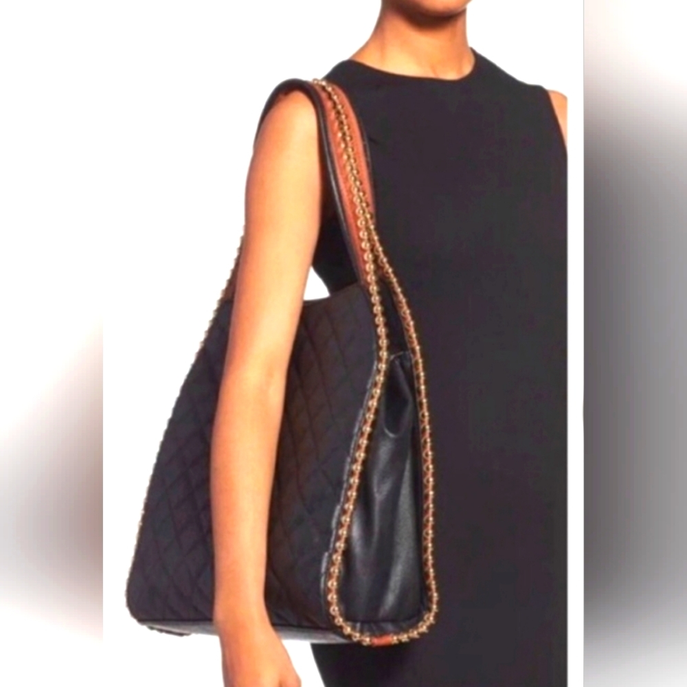 Big Buddah Grayson Quilted Black Hobo Handbag